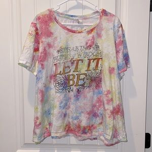 C EST. 1946 Beatles Lyrics tie dye tshirt size 22/24W